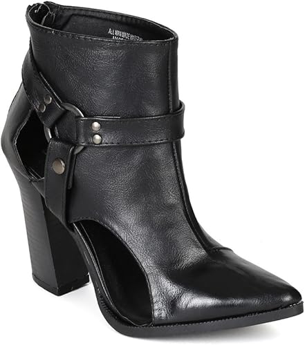 black leatherette ankle boot