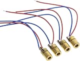 ZHONGJIUYUAN 100x Mini Red Laser Dot Diode Module 650nm 5V 5mW 6mm Copper Tube view 2