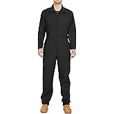 Ubon Long Sleeve Coveralls for Men, Zip Front Cotton Twill Work Coverall, Action Back Jumpsuit with Pockets