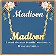 Ldurian Custom Name Necklace, Personalized Name Plate Pendant Necklace Pre Gifts, Charm Pre-made Jewelry for Mom Mama Birthday Anniversary