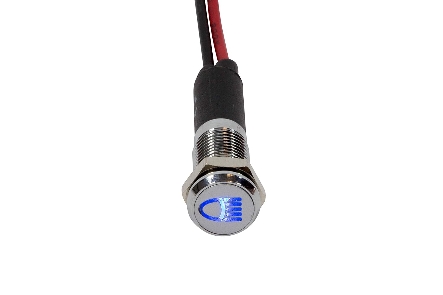 Alpinetech PL8MS 8mm 5/16" 12V LED Metal Signal Indicator Pilot Dash Light with Symbols (High Beam Indicator)