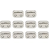 uxcell Spring Cord Lock End Toggle, 10Pcs Double Hole Spring Stopper Alloy Fastener Slider Toggles Clip for Drawstrings, Shoelaces, Bags (Silver Tone,22.2x15.2mm)