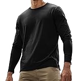 MIER Black Long Sleeve Shirt Men Soft Stretch