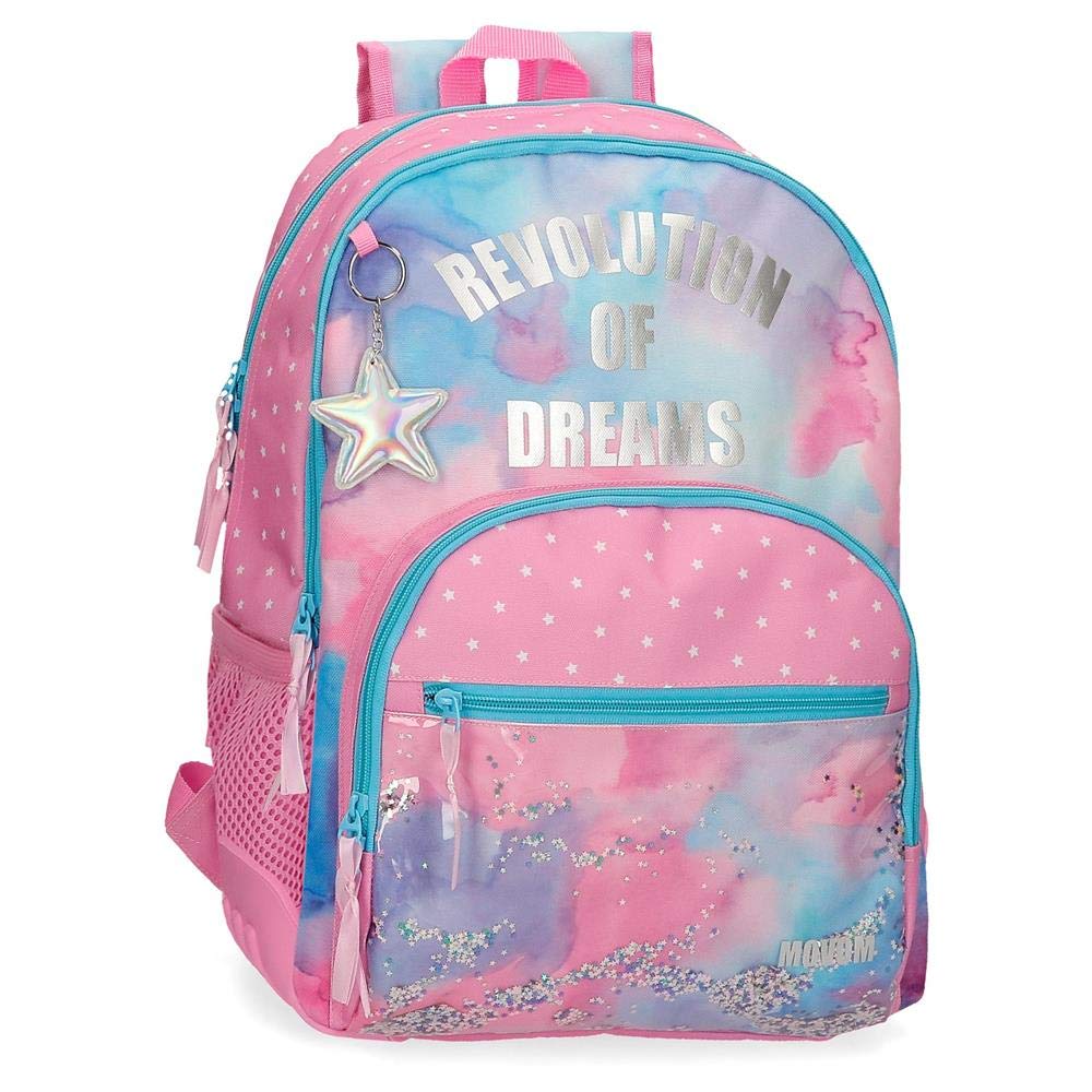 Movom Revolution Dreams Double compartment Backpack Adaptable to trolley Multicoloured 33x45x17 cms Polyester 25.25L
