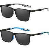 Missfive 2-Pack Mens Vibrant Bifocal Sunglasses Readers Built In, Upgraded Durable TR90 Frame with Metal Spring Hinge, UV400 Protection Feather-Light Driving/Sports Glasses +2.5