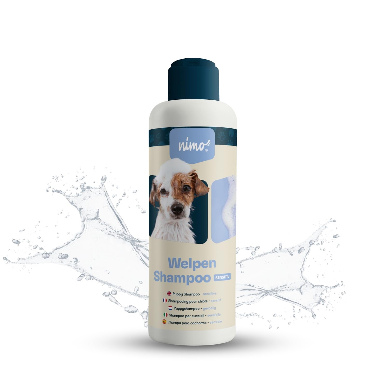 nimo® Puppy Shampoo Sensitive | No Fragrances & pH Neutral with Collagen | For All Dog Breeds and Sensitive, Allergic Puppies | For Better Combing & Shiny Coat, 100% Animal Suffering Free