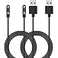 RuenTech Compatible with Kuizil T70/WeurGhy T70/Csasan T70 Smart Watch Charger, 3.3FT Replacement Charging Cable Magnetic Charger for Kuizil T70 1.91" Smart Watch (Black&Black)