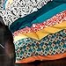 Lush Decor Boho Striped Comforter Bedding Colorful Pattern Bohemian Style Reversible 7 Piece Set, Full/Queen, Turquoise & Tangerine