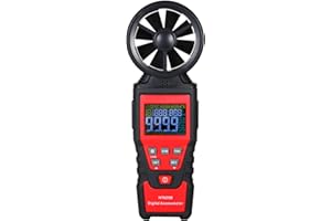 INTENDVISION Handheld Anemometer Digital Wind Speed Meter with USB, LCD Color Display Measures Wind Speed Humidity Temperature, Air Flow Volume, Dew Point Temperature for HVAC Vents, Boat Sailing, Shooting HT625B