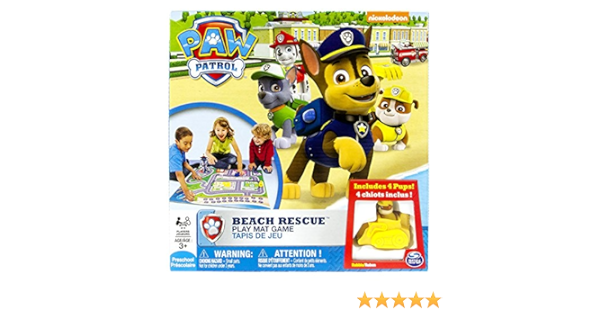 paw patrol beach rescue play mat game