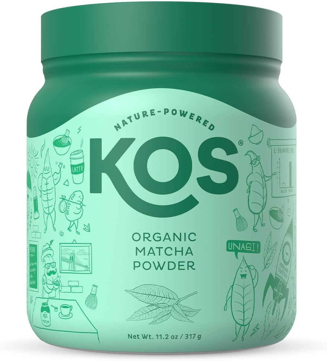 KOS Organic Matcha Powder - No Additives, 100% Pure Culinary Grade Matcha Green Tea Powder - USDA Organic, High In Antioxidants, Clean Energy Promoting Plant Based Ingredient, 316.8g, 120 Servings …
