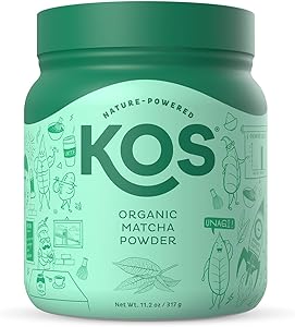 KOS Organic Matcha Powder - No Additives, 100% Pure Culinary Grade Matcha Green Tea Powder - USDA Organic, High In Antioxidants, Clean Energy Promoting Plant Based Ingredient, 316.8g, 120 Servings …