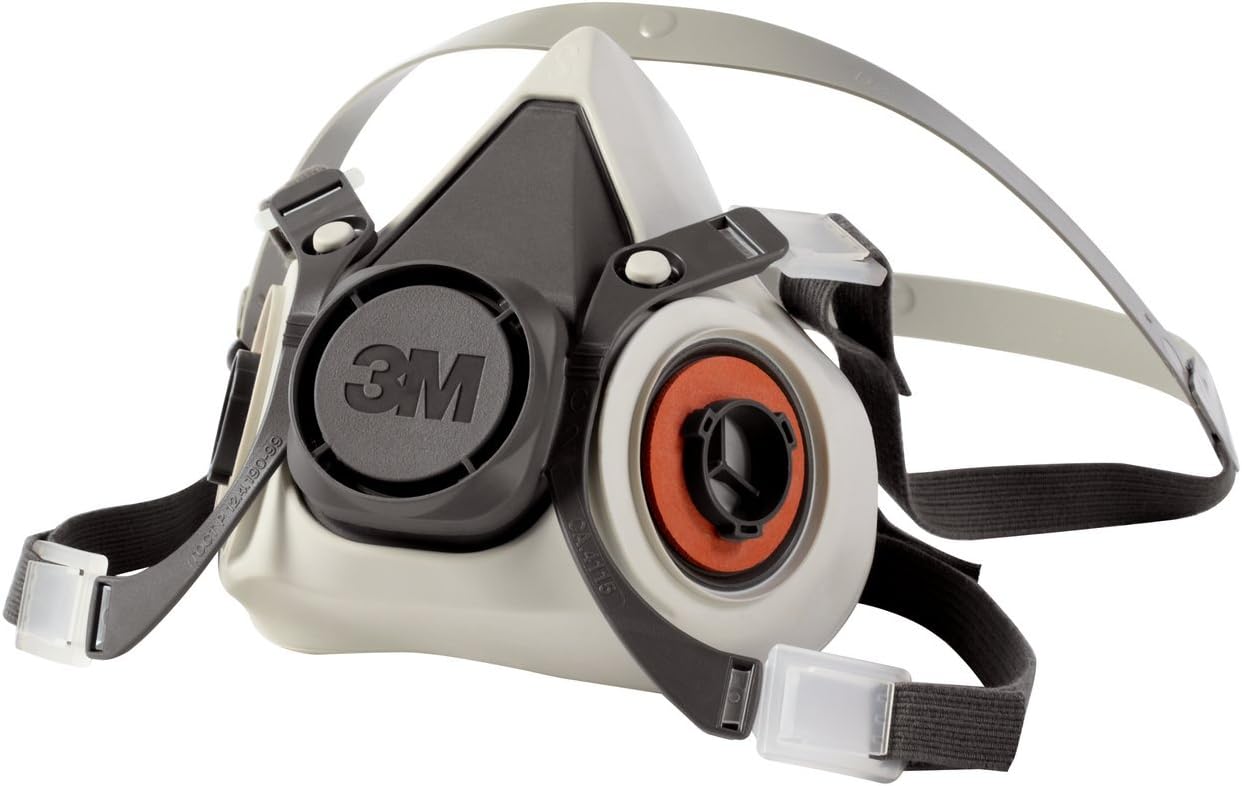 ERB Safety 13537 3M 6100 6000 Series Half Facepiece Respirator, Large, Gray Plastic