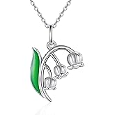 MONGAS Forget Me Not/Lily of the valley/Hibiscus Necklace Sterling Silver Flower Pendant Necklace Flower Jewelry Gifts for Women