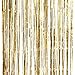 2PCS Metallic 3.2 ft X 8.2 ft. Gold Backdrop Foil Fringe Curtains Door Window Curtain Party Decoration- (Gold, 3.2' X 8.2'- Pack of 2)