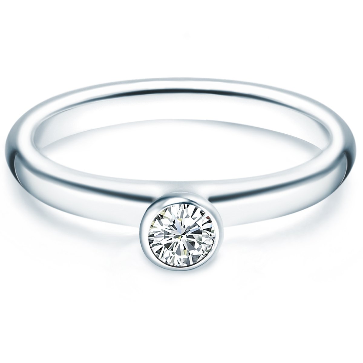 Trilani Female 925/- Sterling Silver Brilliant cut Zirconia (CZ) Solitaire Ring
