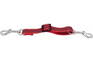 HERM SPRENGER Herm. Sprenger Prong Collar Safety Clip with Reflective Stripes 6"-8" - Pack of 1 Dog Leash Safety Strap - Enhanced Durability for Secure Leash Connection - Ideal for Safe Walk and Training (red)