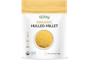 Quay Naturals Organic Hulled Millet, 2.5 lbs, USA Grown, Non-GMO, Gluten-Free, Whole Grain, Easy to Digest, Vegan-Friendly