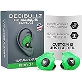 Decibullz - Custom Molded Earplugs, 31dB Highest NRR, Comfortable Hearing Protection for Shooting, Travel, Work and Concerts