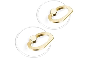 Phone Ring Holder - JCHIEN Transparent Universal Finger Grip Kickstand Cell Phone Ring Stand Holder Compatible with iPhone Samsung Smartphones 2 Pack - Gold