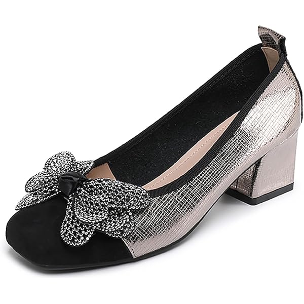 Amazon.com | Women's Chunky Heel Pumps 1.97 Inch Square Toe Dress