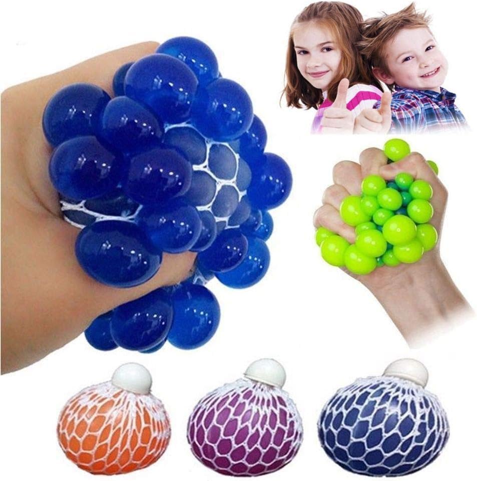 LIMBA Stress Grape Balls Anti Stress Balls Squishy Balls Stress Relief Squishy Balls - Non Toxic Squishy Grape Balls - 3 Set Grape Balls (Red, Orange, Blue)- 7 cm Size Stress Relief