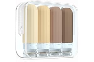 Mrsdry Travel Bottles for Toiletries, TSA Approved, Silicone Travel Bottles, BPA Free, 3oz Leak Proof Travel Size Bottles, Travel Accessories for Shampoo Body Wash Lotion Soap Liquids (4 Pack)