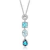 Ross-Simons 5.10 ct. t.w. White and Tonal Blue Topaz Pendant Necklace in Sterling Silver