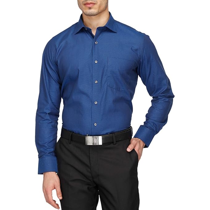 Buy Van Heusen Men's Formal Shirt (8907670828830_VHSF517M03491_38_Blue