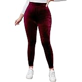 Kedera Women's High Waist Velvet Elastic Leggings Velvet Warm Yoga Pants Buttery Soft Velour Leggings