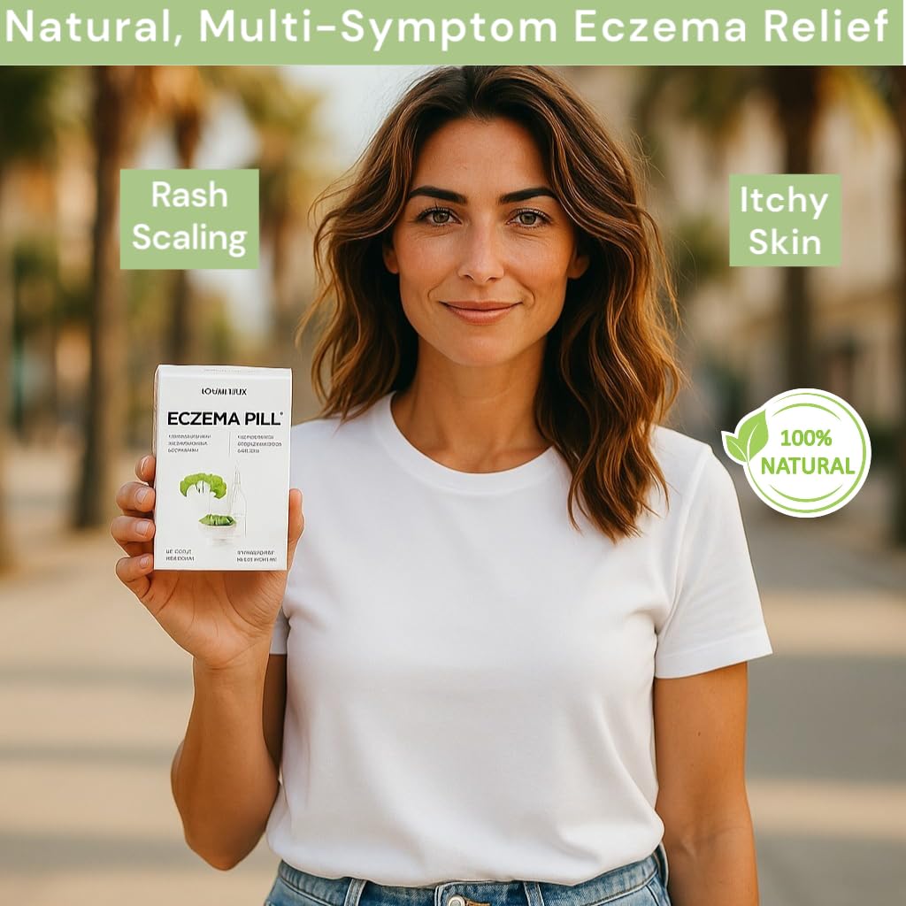 Loma Lux Eczema Pills – Natural Eczema Treatment Relief Remedy – Dermatologist Developed – 7 Minerals Clear & Prevent Severe Eczema Scaling, Rash, Anti Itch Skin Body Face for Adults, Kids, Toddlers