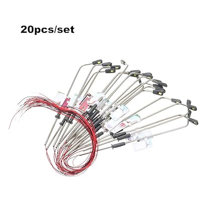 KKmoon 20pcs White Model Street Lights Layout Lamppost Railway Train Garden Playground Scenery Led Lamp Lighting 1:100 Scale 110mm