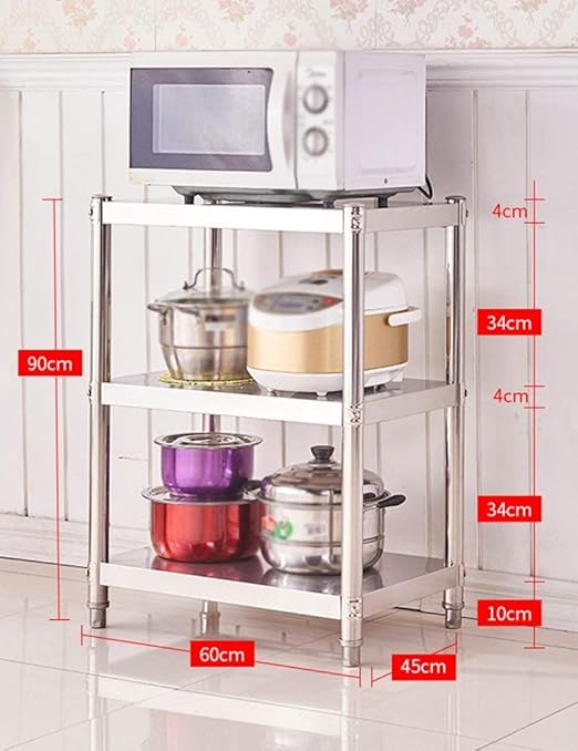 GWFVA Estantes de pie Estante de Cocina 3 Capas Horno de ...