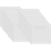 Briartw 20 Pack Storage Envelopes,Clear 6.4x6.4" Resealable Plastic Envelopes Pockets for Cutting Dies Stencil Crafts Organizer Holder,Storage Bag for Clear Stamp,Die Cuts,Scrapbook Paper,Photos