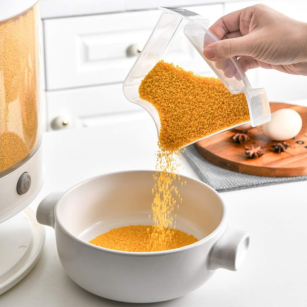 Large Food Dispenser Rice Dispenser 6-Grid Rice Bucket Whole Grains Rice Container Storage with Lid Dry Food Dispenser Storage Box for Kitchen: Kitchen & Dining
