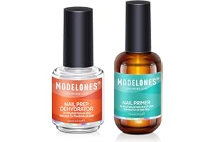 Modelones Nail Primer, 2PCS Professional Natural Nail Prep Dehydrate & Bond Primer, Superior Bonding for Gel Nail Polish 15ml
