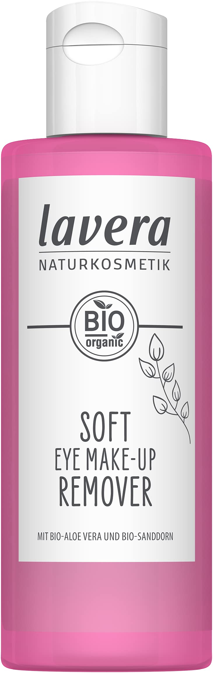 lavera Soft Eye Make-up Remover - natural cosmetics - Mild and eye-friendly formula - Vegan - free from silicones - free from mineral oil - Organic aloe vera & Organic sea buckthorn extract - 100ml