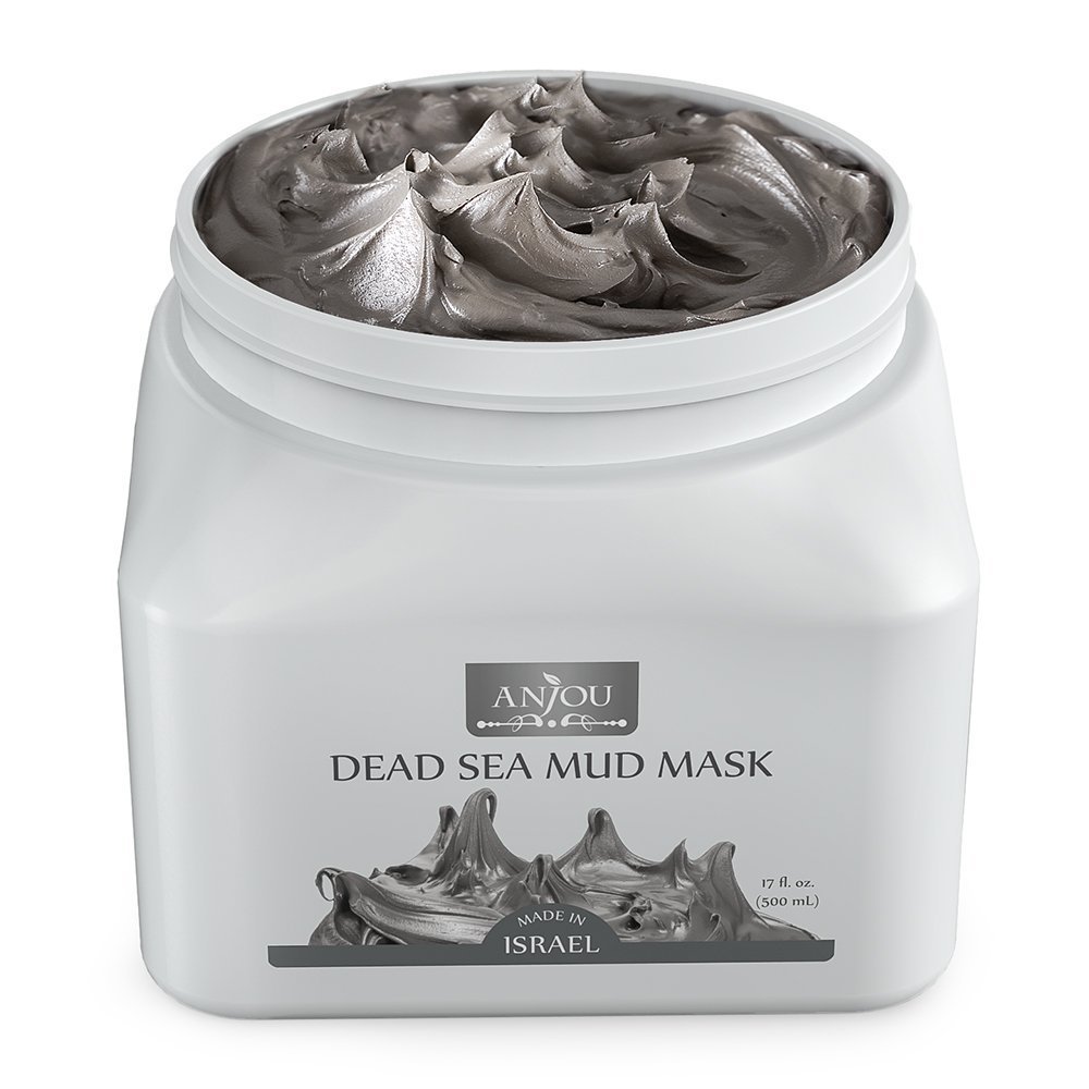 Anjou Dead Sea Mud Mask, Made in Israel, Deep Pore Cleansing and Detoxifying for Face and Body, 100 Natural Mineral-Rich Mask 17oz 500mL