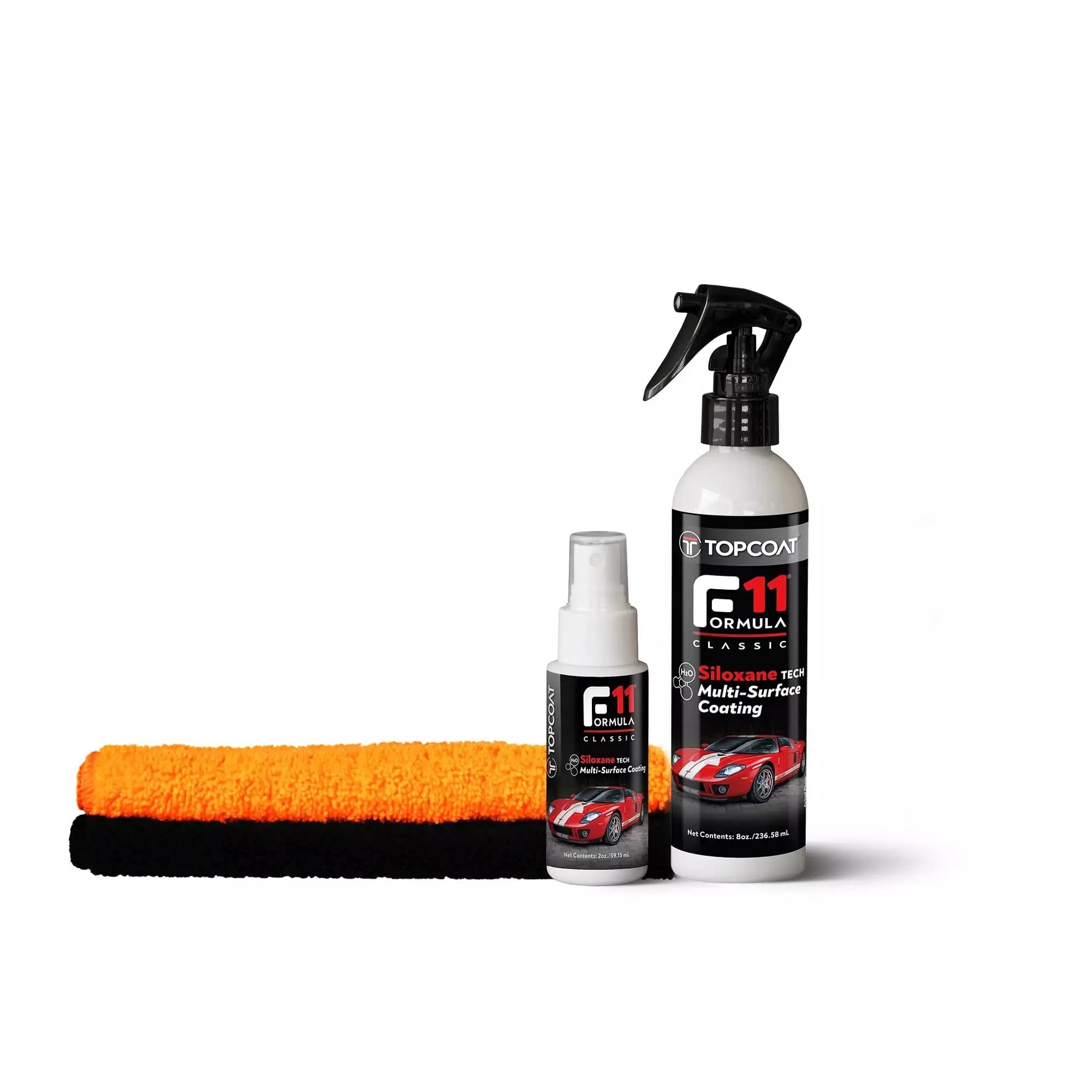 TopCoat F11 Polish & Sealer for Cars, Bikes and More – Water-Based Alternative to Ceramic Wax - 8 oz F11 Kit with Travel Bottle and 2 Microfiber Towels
