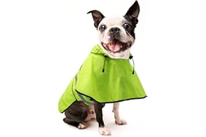 Candofly Dog Raincoat Hooded Poncho - Adjustable Waterproof Dog Rain Jacket Lightweight Reflective Dog Rain Coat Pet Slicker for Small Medium Large Dogs (Small, Green)