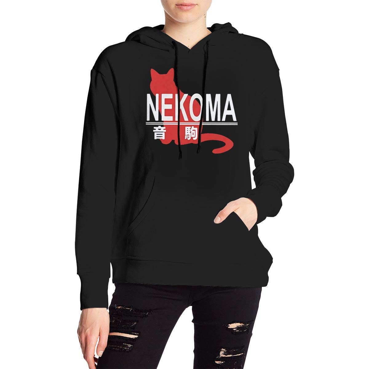 Nekoma High Nekoma Cat Haikyuu Womens Basic Lightweight Pullover Hoodie Sweatshirt