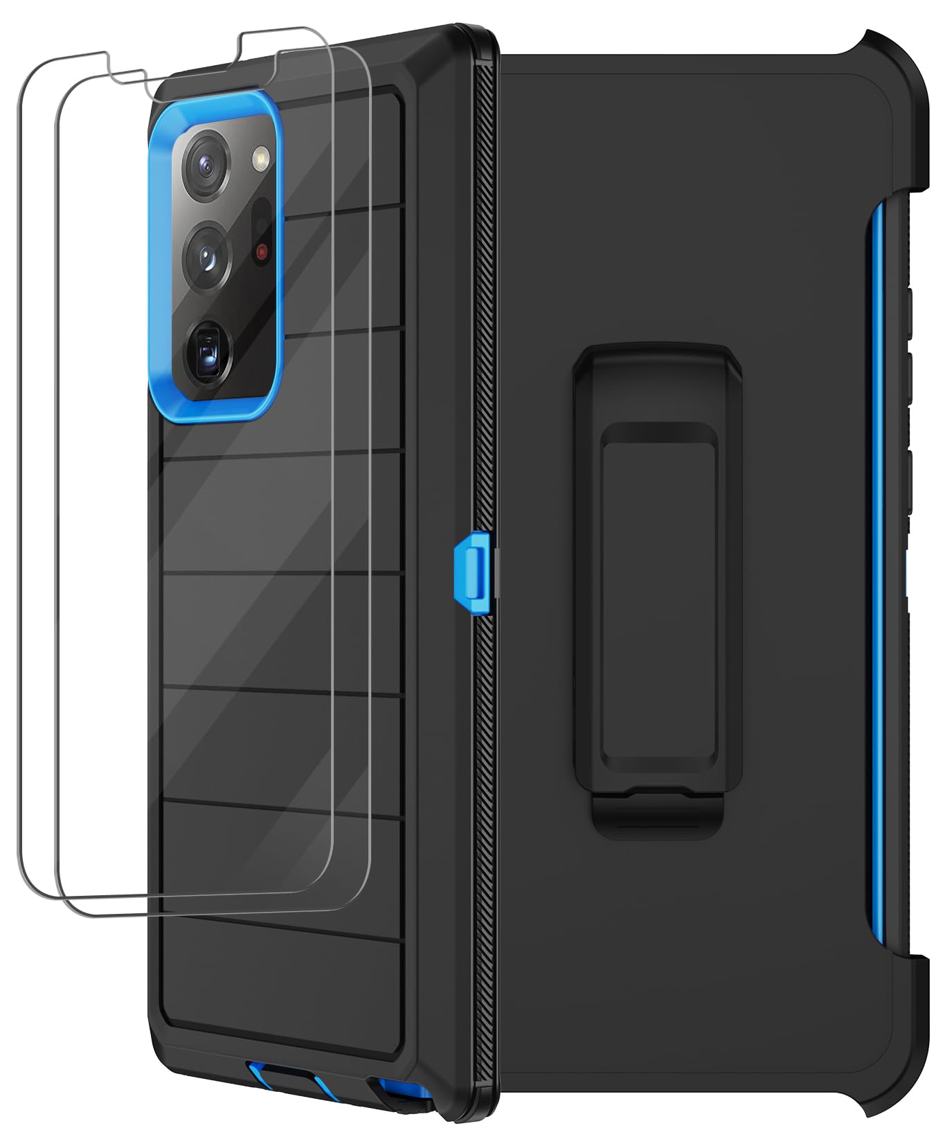for Galaxy Note 20 Ultra Case with Belt Clip Holster, 2 Screen Protector, Military Grade Full Body Heavy Duty Shockproof Rugged Protective Cover for Samsung Galaxy Note 20 Ultra 5G