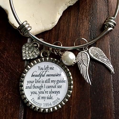 You left me beautiful memories, sympathy quote bracelet