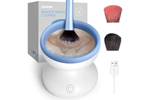 Alyfini Makeup Brush Cleaner Machine - Electric Make up Brushes Cleaner Cleanser Professional Tool for Kabuki Foundation Liquid Powder Face Makeup Self Tanner Brush,Gifts for Women Stocking Stuffers