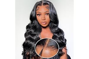 Hedy Wear and Go Glueless Wigs Human Hair Pre Plucked Pre Cut HD Lace No Glue Body Wave Lace Front Wigs for Black Women Human Hair Glueless with Natural Hairline 180% Density 22 Inch