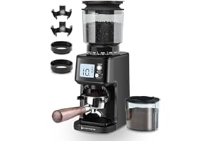 Homtone Conical Burr Coffee Grinder, Anti-Static Electric Espresso Grinder with 51 Precise Settings, Adjustable for 2-12 Cups