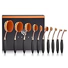 Yoseng Makeup Brushes Set 10Pcs Professional Oval Toothbrush Foundation Contour Powder Blush Conceler Eyeliner Blending Brush New Fashionable Super Soft Cosmetic Brushes Tool Set with Box(Rose Gold)