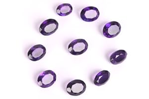 GEMHUB Crystal Healing Purple Amethyst 125 .00Carat appox / 10 Pcs Oval Cut Loose Gemstones Jewelry Making For Women And Girls