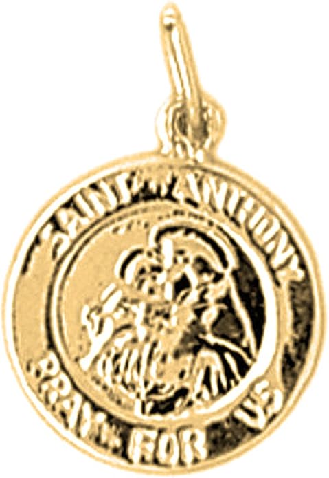 Amazon.com: Jewels Obsession 18K St. Anthony Pendant | 18K Yellow Gold Saint Anthony Pendant 