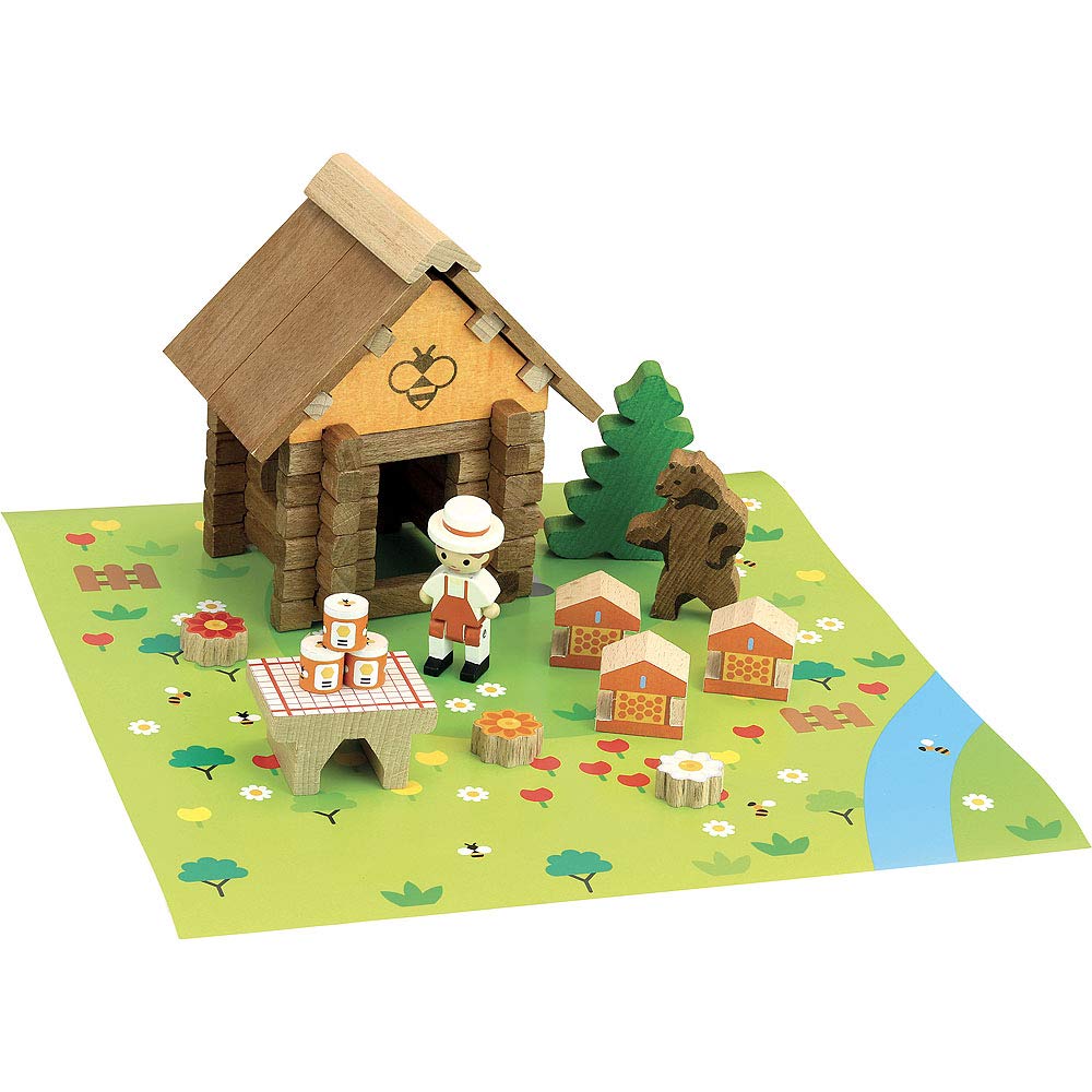 Jeujura-8223-Maison du Honey-50 Pieces Wooden Construction Set, 8223